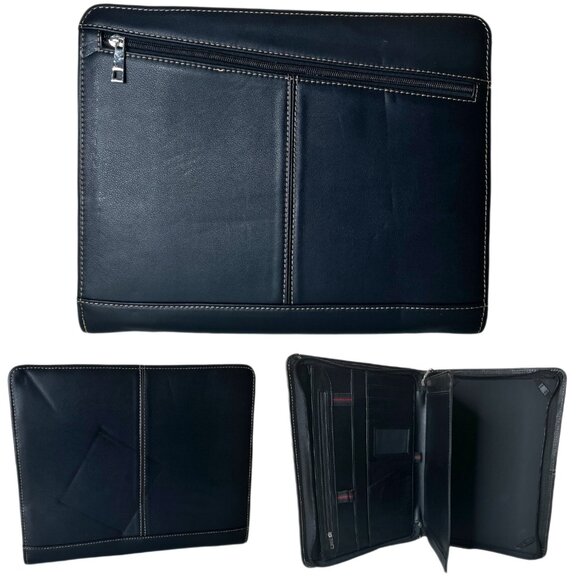 Leather Zip-Around Business Portfolio Ipad Holder - Picture 1 of 16